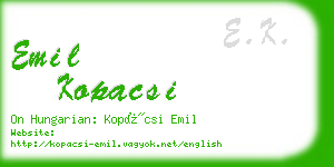 emil kopacsi business card